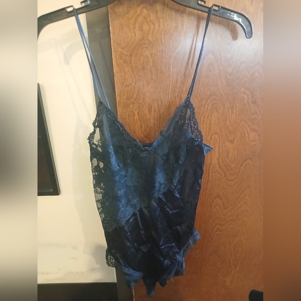 vintage BOB MACKIE for GLYDONS 1/2 black lace bodysuit